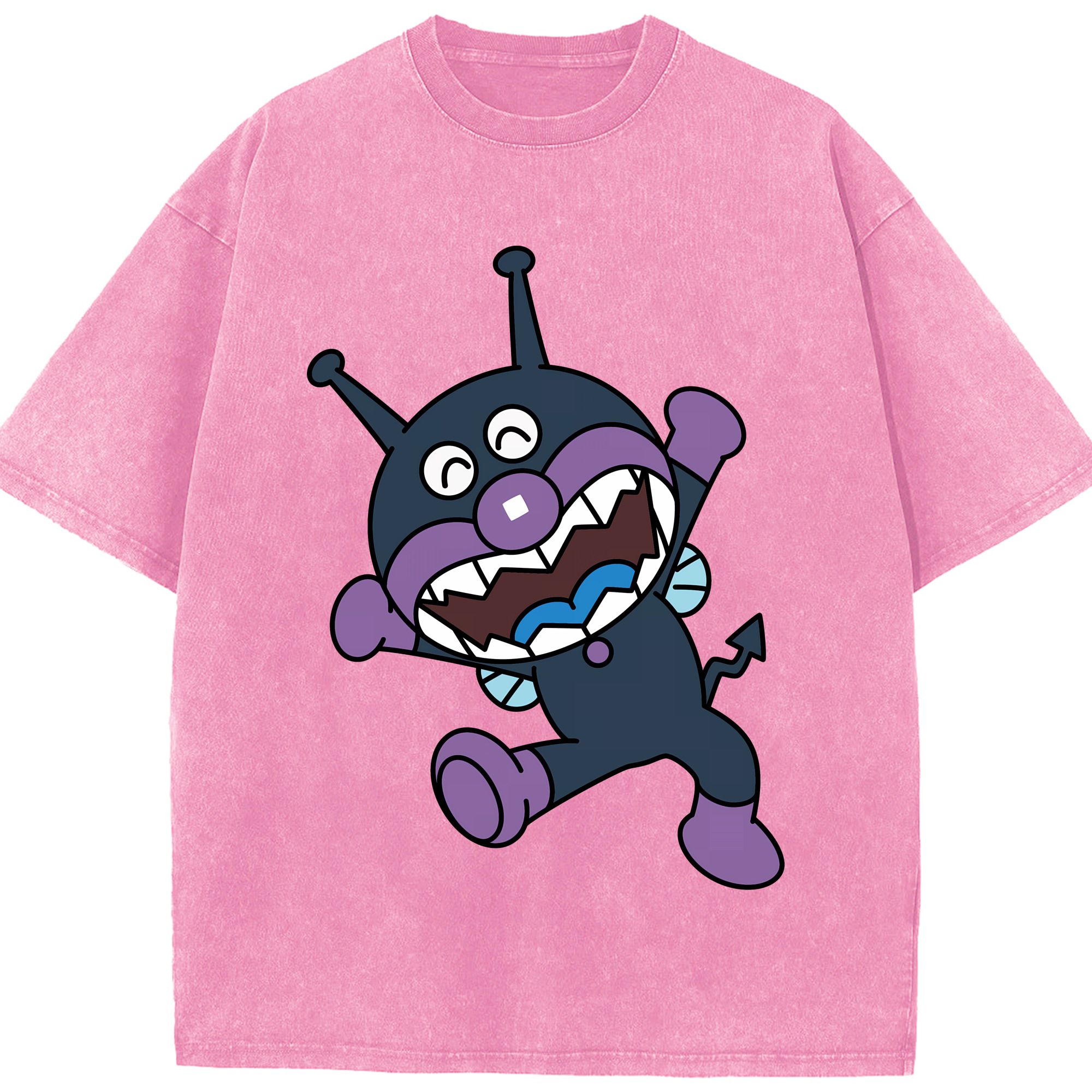 （画像用） アンパンマン Anpanman 綿100% ヴィンテージ風 半袖Tシャツ（フロントプリント）